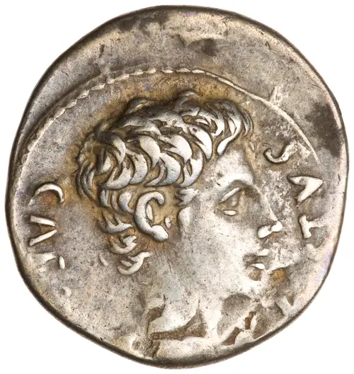 Denarius of Augustus の表面（American Numismatic Society (1997.125.1)）