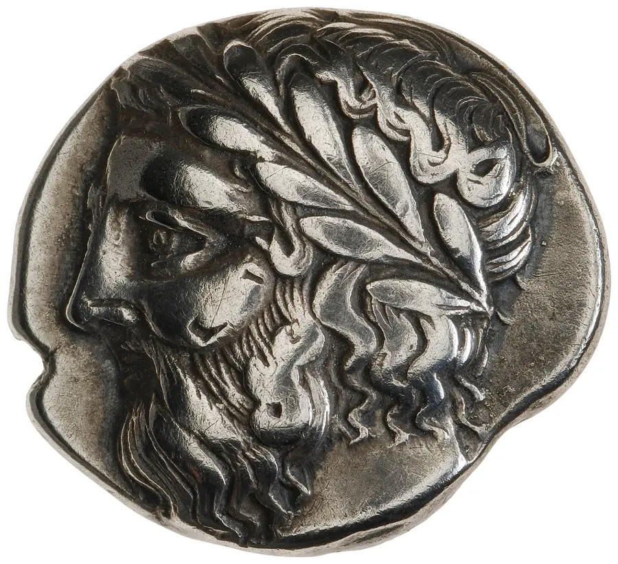 Elis, Olympia Stater (Zeus/Eagle type) の表面（オブバース）