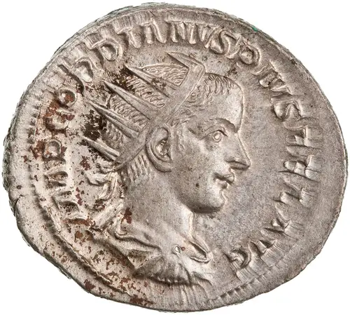 Antoninianus of Gordian III の表面（American Numismatic Society (1970.165.81)）