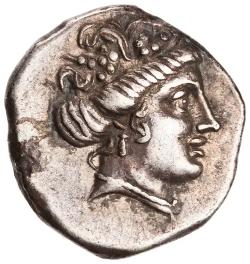 Histiaea Tetrobol (Nymph of Euboea) の表面（American Numismatic Society (2004.14.42)）