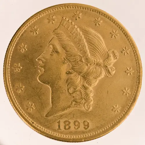 Liberty Head Double Eagle (Coronet Double Eagle) の表面（American Numismatic Society (1984.87.144)）