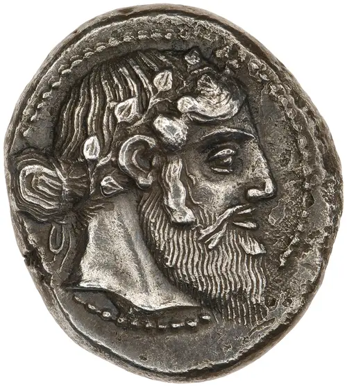 Naxos Tetradrachm (Sicily) の表面（American Numismatic Society (1997.9.87)）