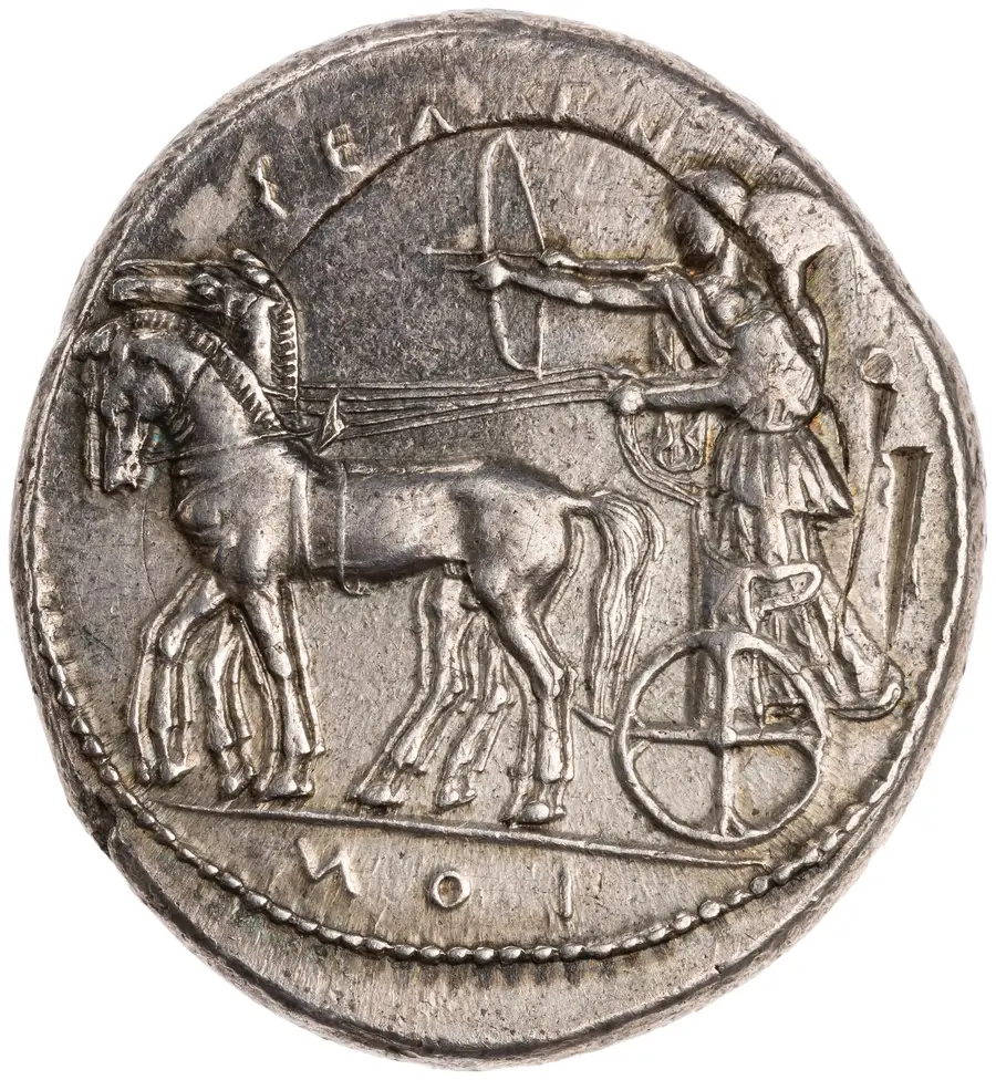 Selinus Tetradrachm (Sicily, Selinon leaf type) の表面（オブバース）