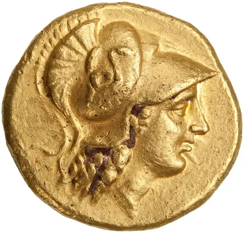 Seleucid Gold Stater (Tarsus Mint) の表面（American Numismatic Society (1967.152.665)）
